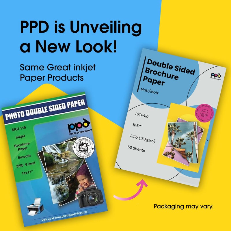 PPD Double Sided Photo Paper, Matte Brochure Paper 11 x 17 for Inkjet Printer, 130 gsm, 6.3 mil Thick for Magazine, Flyer, Presentation, Program, Instant Dry & Water Resistant (50 Sheets) - Image 2